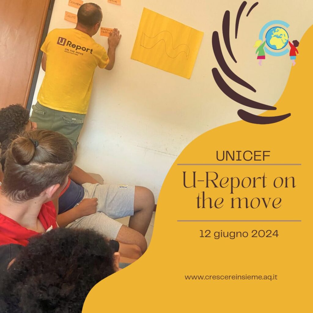 I ragazzi della comunità con l'operatore unicef